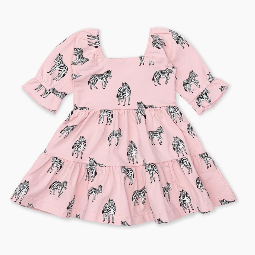 Monica & Andy Long Sleeve Life of the Party Dress_Pink Zebras